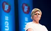 Leder Siv Jensen på landsmøtet til Fremskrittspartiet på Gardermoen. Foto: Terje Pedersen / NTB scanpix