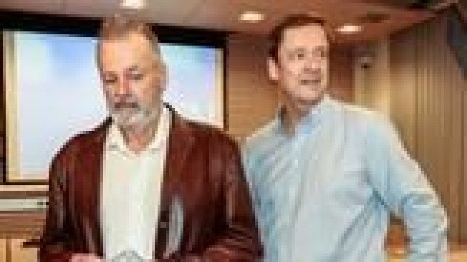 Advokat John Christian Elden (t.h.) og Eirik Jensen i rettssalen under ankesaken mot Gjermund Cappelen og Jensen i Borgarting lagmannsrett. Advokat John Christian Elden (t.h.) og Eirik Jensen i rettssalen under ankesaken mot Gjermund Cappelen og Jensen i Borgarting lagmannsrett. Foto: Lise Åserud / NTB scanpix