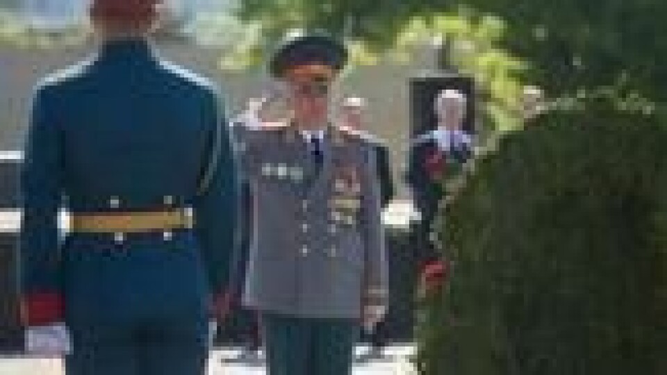 Transnistrias leder markerte den russiske Seiersdagen samtidig samme dagen som FN-sjefen var på besøk. Transnistrias leder markerte den russiske Seiersdagen samtidig samme dagen som FN-sjefen var på besøk. Foto: Vladislav Bachev / Reuters/NTB