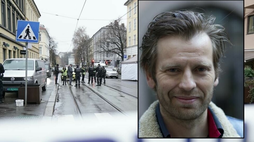 Skuespiller Kyrre Hellum (innfelt) sier miljøet er i sjokk og sorg etter Bislett-drapet i Oslo. Den 33 år gamle mannen som ble skutt og drept av politiet hadde fortid som skuespiller.