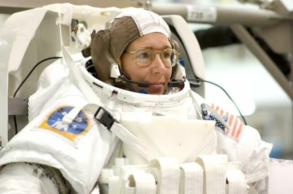 Sandra Magnus fotografert under trening på jorda. Foto: Nasa. Sandra Magnus fotografert under trening på jorda. Foto: Nasa.