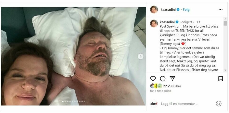 Dette innlegget ga Else Kåss Furuseth ut på sin Instagram-konto fredag. Dette innlegget ga Else Kåss Furuseth ut på sin Instagram-konto fredag. Foto: Skjermdump Instagram