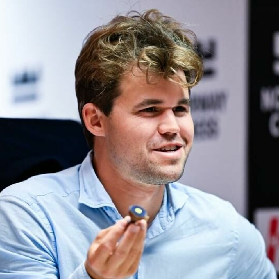 Magnus Carlsen avbildet under årets Norway Chess-turnering.