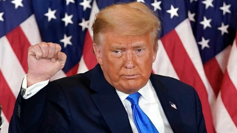 Donald Trump pumper med knyttneven etter en tale i Det hvite hus, 4. november 2020. Illustrasjonsfoto.