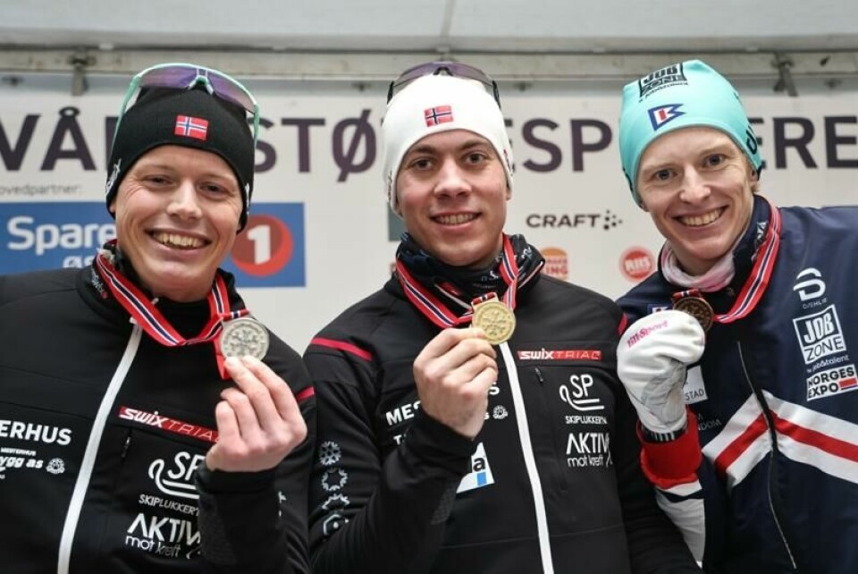 Vinnertrioen: Mikael Gunnulfsen, Eirik Mysen og Henrik Dønnestad. Foto: Geir Olsen / NTB Vinnertrioen: Mikael Gunnulfsen, Eirik Mysen og Henrik Dønnestad. Foto: Geir Olsen / NTB