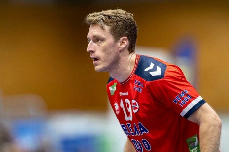 Kristian Bjørnsen under håndballkampen i EHF-cupen mellom Norge og Frankrike i Stavanger idrettshall.