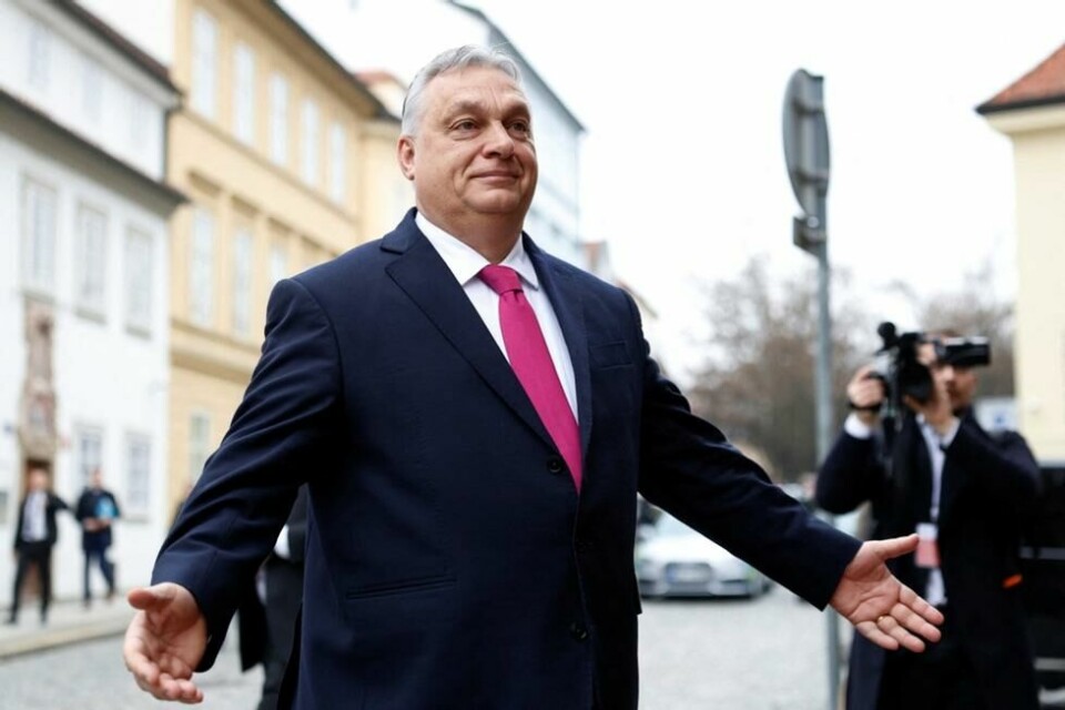 Ungarns statsminister Viktor Orban i Praha tirsdag. Ungarns statsminister Viktor Orban i Praha tirsdag. Foto: David W. Cerny / Reuters / NTB