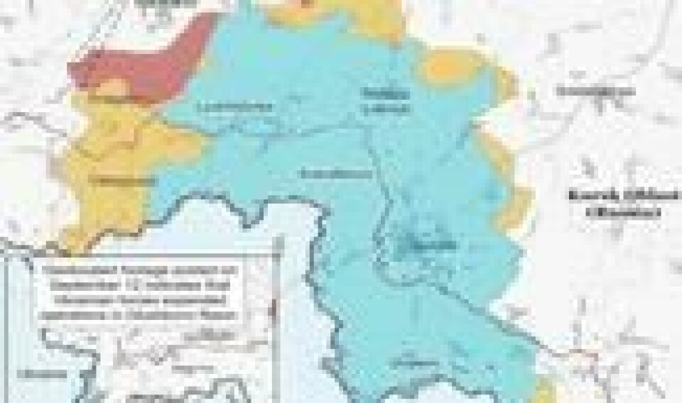 ISW har publisert dette kartet, som skal vise hvor dypt de ukrainske styrkene står inne i Kursk-regionen i Russland (blått), og hvor de russiske styrkene forsøker å slå tilbake (gult og rødt). (Skjermdump fra ISW) ISW har publisert dette kartet, som skal vise hvor dypt de ukrainske styrkene står inne i Kursk-regionen i Russland (blått), og hvor de russiske styrkene forsøker å slå tilbake (gult og rødt). (Skjermdump fra ISW)