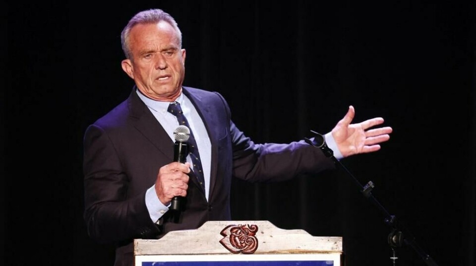 Presidentkandidat Robert F. Kennedy Jr. taler på et arrangement, 15. september 2023 i Los Angeles, California.
