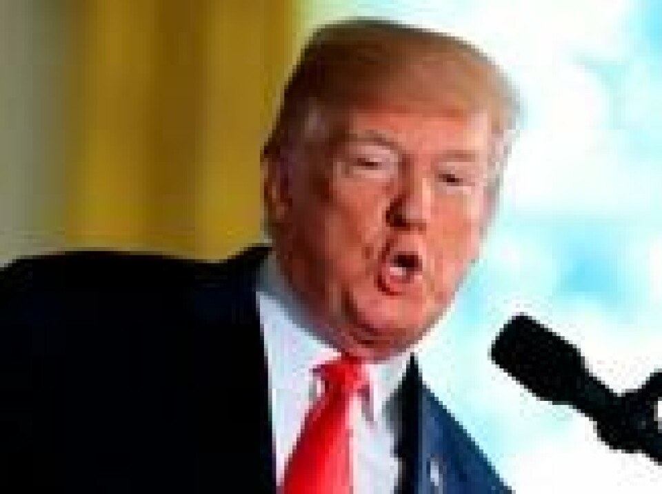USAs president Donald Trump i Det hvite hus torsdag 26. april. Scanpix/AP. USAs president Donald Trump i Det hvite hus torsdag 26. april. Scanpix/AP.
