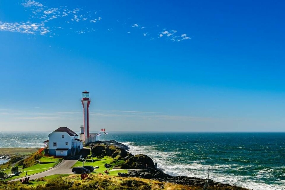Ytterst ved havgapet ligger fyrtårnet på Cape Forchu i Nova Scotia i Canada. Fyrtårnet har blitt brukt i filmen «The Lighthouse» fra 2019 med Willem Dafoe og Robert Pattinson i hovedrollene. Ytterst ved havgapet ligger fyrtårnet på Cape Forchu i Nova Scotia i Canada. Fyrtårnet har blitt brukt i filmen «The Lighthouse» fra 2019 med Willem Dafoe og Robert Pattinson i hovedrollene. Foto: Gareth Janzen / Shutterstock / NTB
