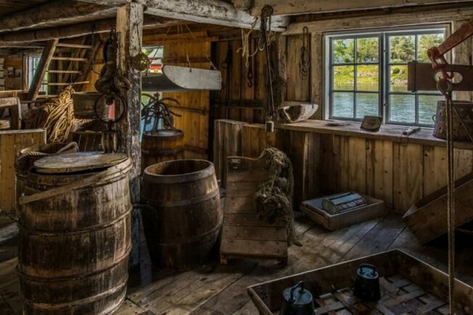 Inne i 'Kaka' på Fiskerimuseet, Hjertøya. Inne i 'Kaka' på Fiskerimuseet, Hjertøya. Foto: Johnny Bratseth / Romsdalsmuseet