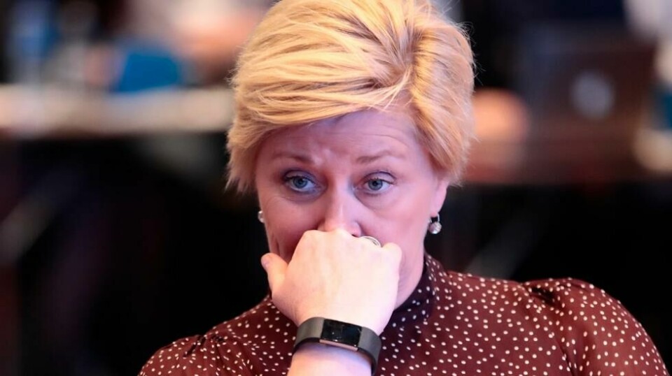 Finansminister Siv Jensen har godkjent salg av Oslo børs. Foto: Lise Åserud / NTB scanpix