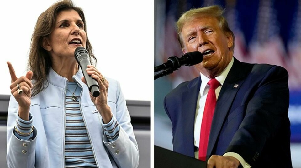 Kombinasjonsfoto av tidligere president Donald Trump og nominasjonshåpefulle Nikki Haley.