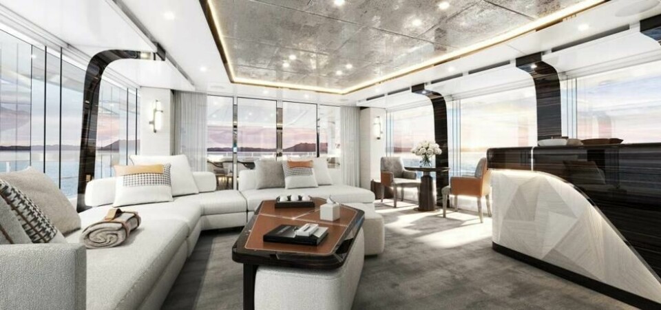 Interiøret om bord i Orion ser svært lekkert ut, og skal bestå av nesten 40 forskjellige materialer. Interiøret om bord i Orion ser svært lekkert ut, og skal bestå av nesten 40 forskjellige materialer. Foto: Heesen Yachts