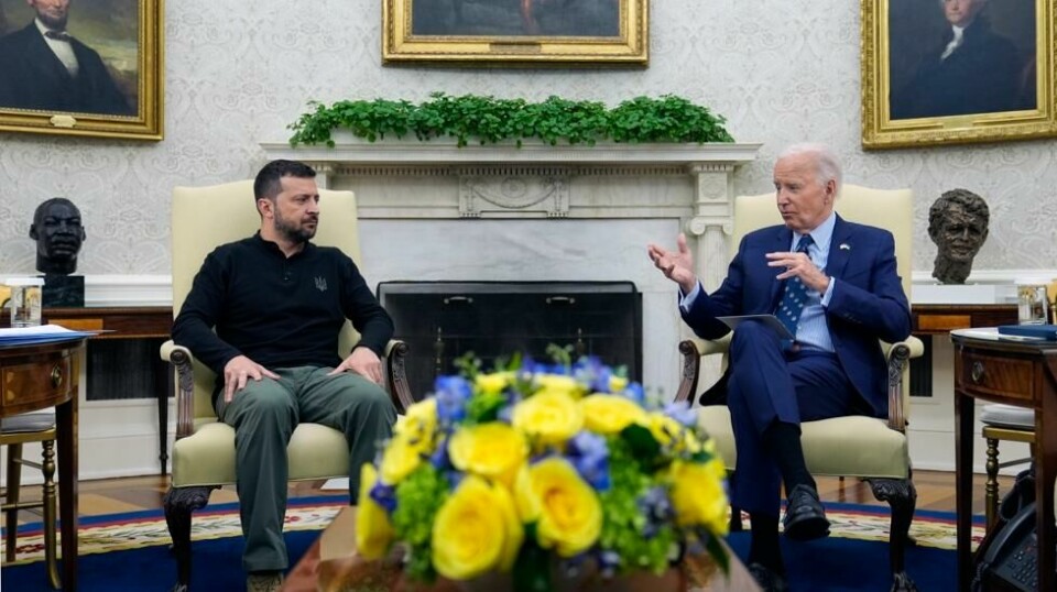 President Joe Biden tok torsdag imot sin ukrainske motpart Volodymyr Zelenskyj i Det hvite hus. Foto: Susan Walsh / AP / NTB