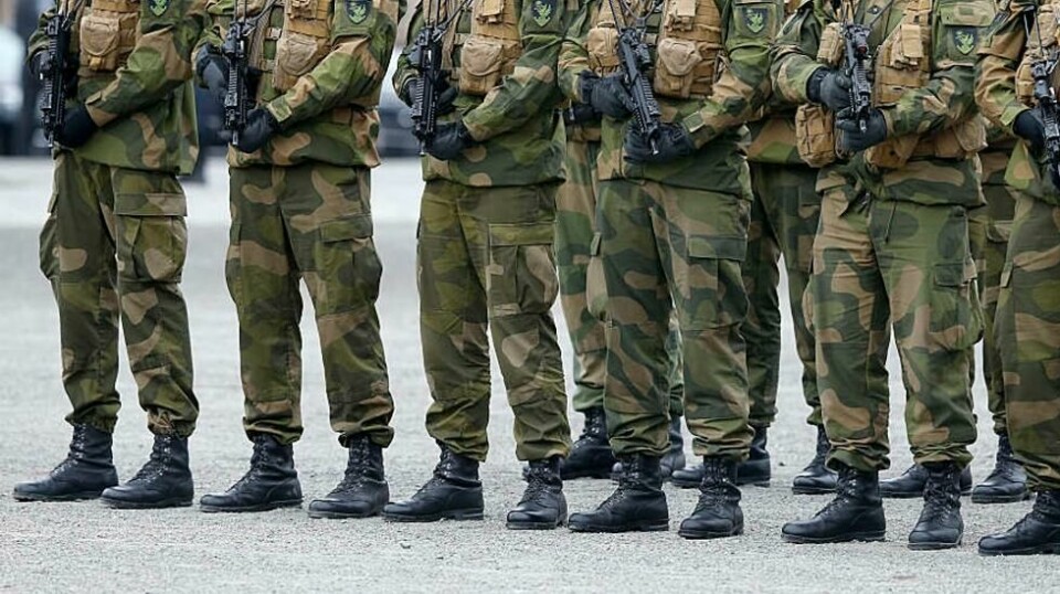 Forsvaret med sine soldater på Akershus Festningfestning i forbindelse med 75-års markeringen av 9. april 2015.