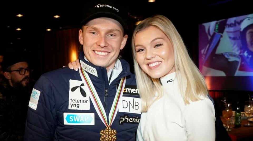 Henrik Kristoffersen og kjæresten Tonje Barkenes skal gifte seg. Foto: Cornelius Poppe / NTB