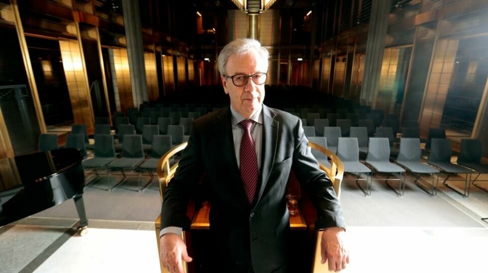 Sentralbanksjef Øystein Olsen fotografert dagen før årstalen for 2017, i Norges Bank sine lokaler i Oslo.