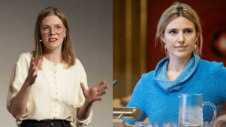 Marie Sneve Martinussen (t.v) er formelt valgt som ny partileder i Rødt. Sofie Marhaug er valgt til andre nestleder.