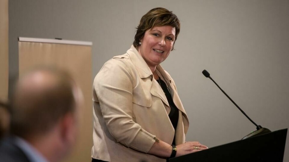 Fylkesleder i Rogaland KrF, Oddny Helen Turøy under møtet som holdes på Clarion Energy Hotell i Stavanger.