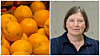 Appelsiner ved siden av portrett.