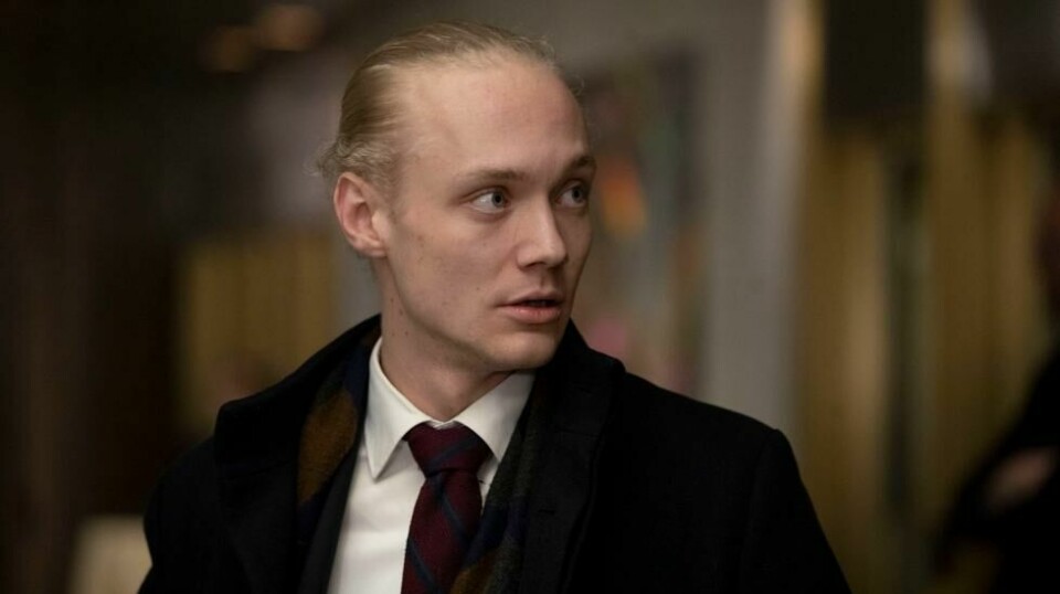 Simen Velle (FpU) ankommer Sentralbanksjefens årstale 2023.