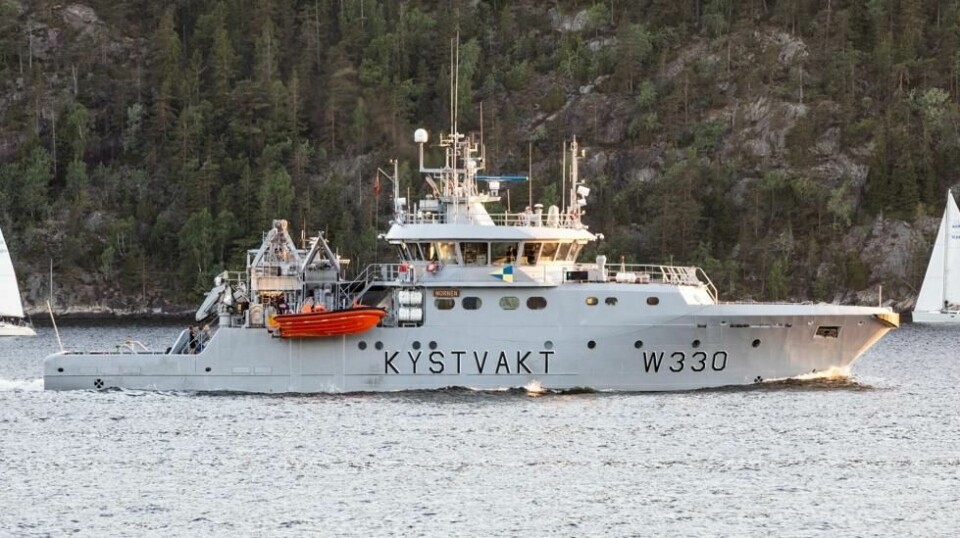 Kystvaktskipet «KV Nornen» deltok i den omfattende leteaksjonen sammen med Røde Kors, Redningsselskapet, luftambulansen og redningshelikopter. Hovedredningssentralen i Sør-Norge koordinerte operasjonen. Arkivfoto.
