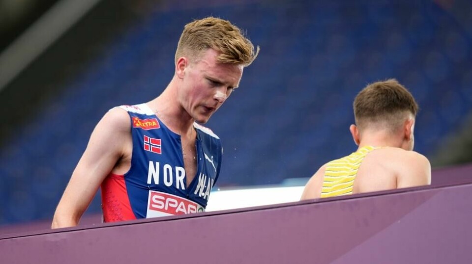 Det gikk ikke som planlagt for Gilje Nordås under EM i Roma. Her etter å forsøket på 1500 meter.