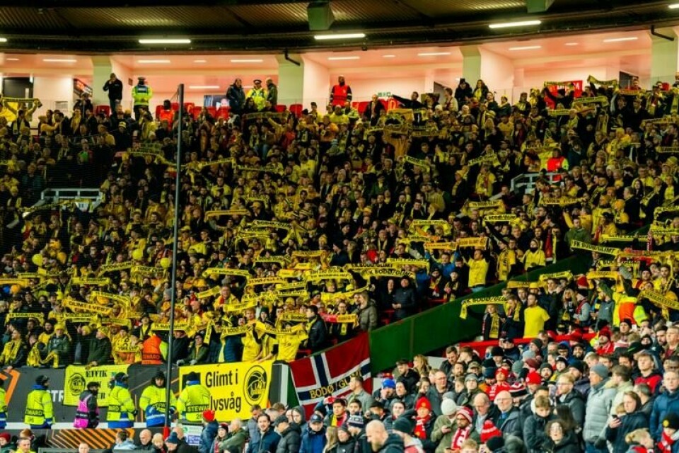 Bodø/Glimt-supporterne markerte seg på Old Trafford.