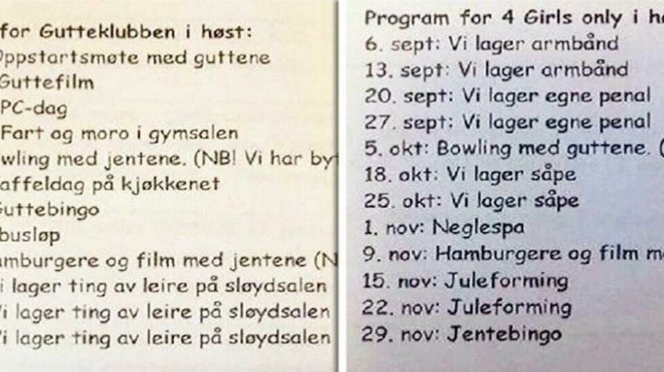 SFO-bråk om gutte- og jente-aktiviteter
