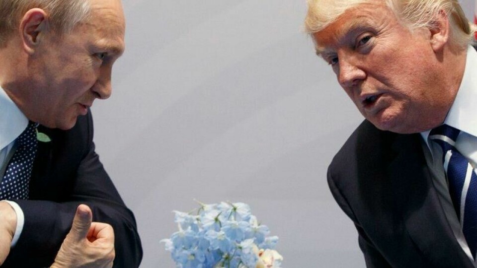 President Donald Trump snakket tirsdag med sin russiske motpart Vladimir Putin på telefon. Her fra da de to møttes under G20-toppmøtet i Hamburg i 2017.