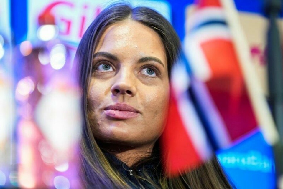 Kristine Stavås Skistad på pressetreff før åpningsrennet i ski-VM.
