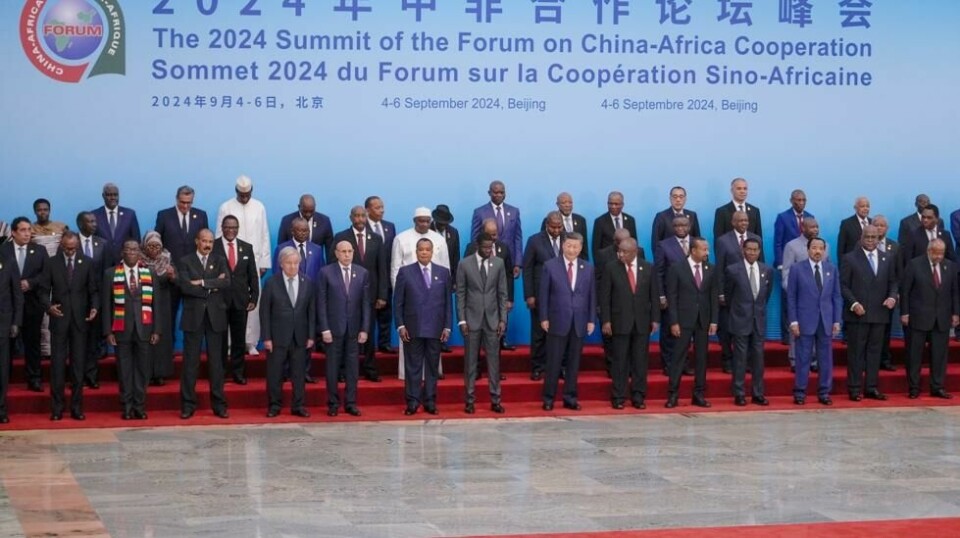 Kinas president Xi Jinping sammen med afrikanske ledere ved åpningen av et toppmøte mellom Kina og Afrika. Foto: Andy Wong / AP / NTB