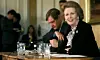 Statsminister Margaret Thatcher under pressekonferansen i forbindelse med Norgesbesøket i 1986. Foto: Bjørn Sigurdsøn NTB / Scanpix