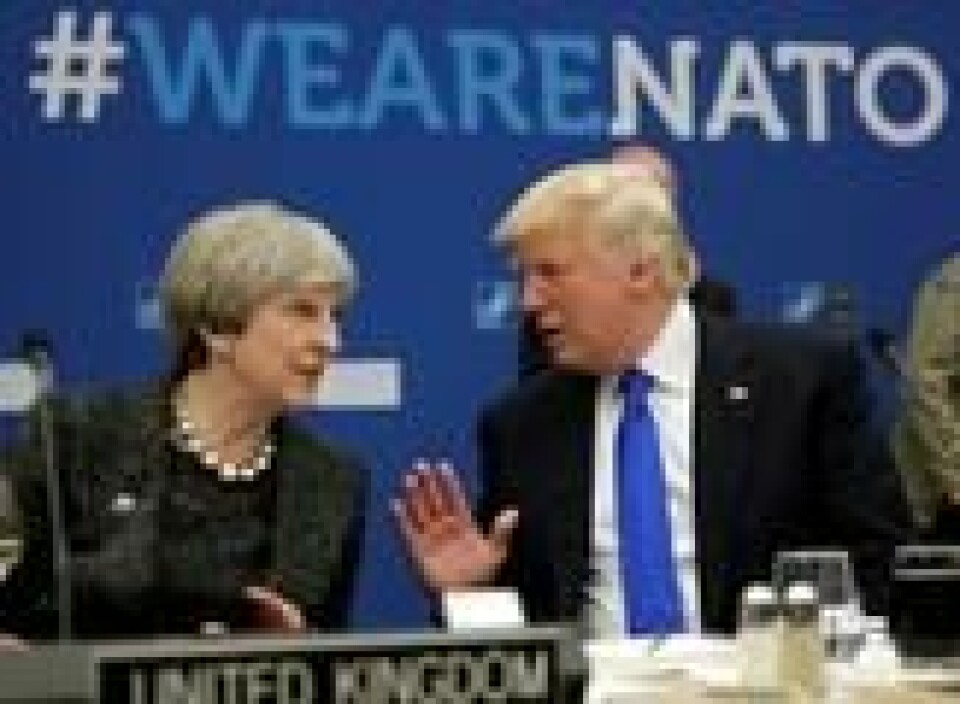USAs president Donald Trump og britenes statsminister Theresa May har nok å snakke om. USAs president Donald Trump og britenes statsminister Theresa May har nok å snakke om. Foto: Pool / Reuters