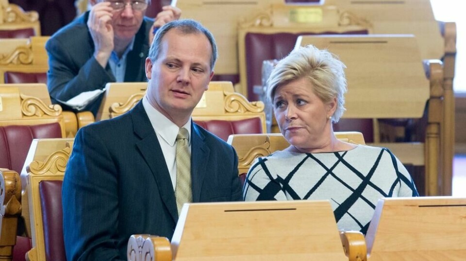 Samferdselsminister Ketil Solvik-Olsen og finansminister Siv Jensen.