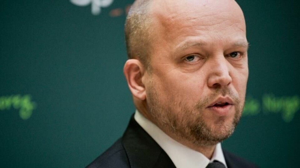 Finansminister og partileder Trygve Slagsvold Vedum under en pressekonferanse etter sentralstyremøtet til Senterpartiet. Finansminister og partileder Trygve Slagsvold Vedum under en pressekonferanse etter sentralstyremøtet til Senterpartiet. Foto: Stian Lysberg Solum / NTB