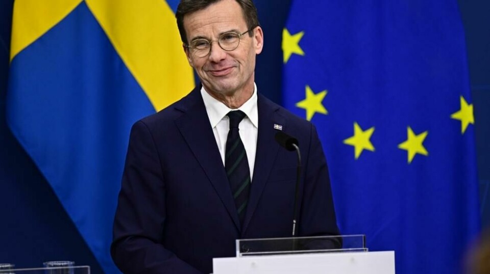 Sveriges statsminister Ulf Kristersson er torsdag i USA for å møte landets utenriksminister Antony Blinken. Foto: Magnus Lejhall / TT / AP / NTB