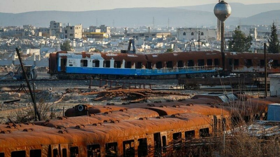 Jernbanestasjonen Qadam i Damaskus, som ble ødelagt i krigen. Nå holder europeiske og arabiske land giverlandskonferanse for å få Syrias økonomi på beina.