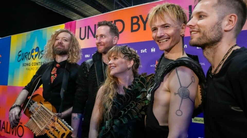 Gåte i pressesenteret etter generalprøven før kveldens semifinale i Eurovision Song Contest 2024. Foto: Terje Bendiksby / NTB