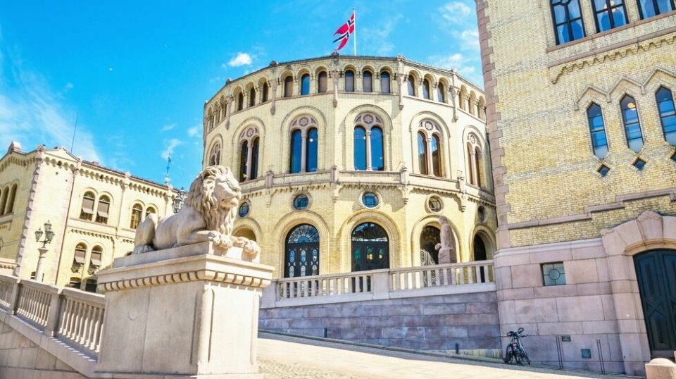 Løvebakken foran Stortinget i Oslo.