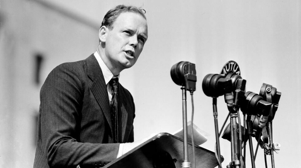 Charles Lindbergh gikk på talerstolen foran Kongressen 22. januar 1941. Han fryktet at USA ville bli sittende fast i et spindelvev av europisk politikk dersom de erklærte krig mot Tyskland.