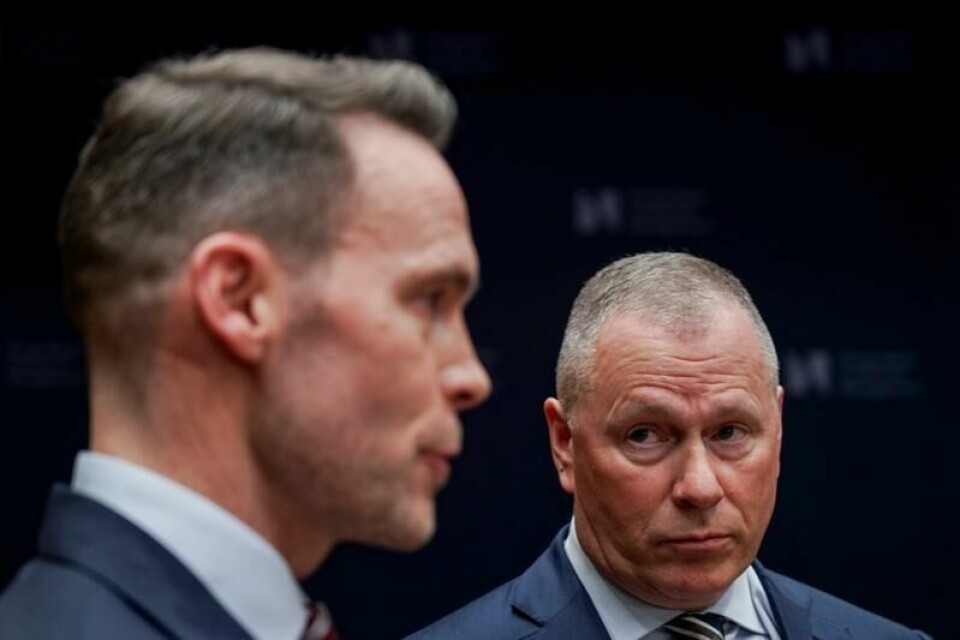 Nestleder Trond Grande og sjef for oljefondet Nicolai Tangen pekte under en pressekonferanse på en betydelig risiko for tap hvis en mer polarisert verden fører til kraftig fall i teknologiselskapenes verdi.