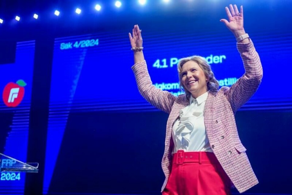 Frp-leder Sylvi Listhaug kan glede seg over at Frp vokser både på meningsmålinger og i antall medlemmer.