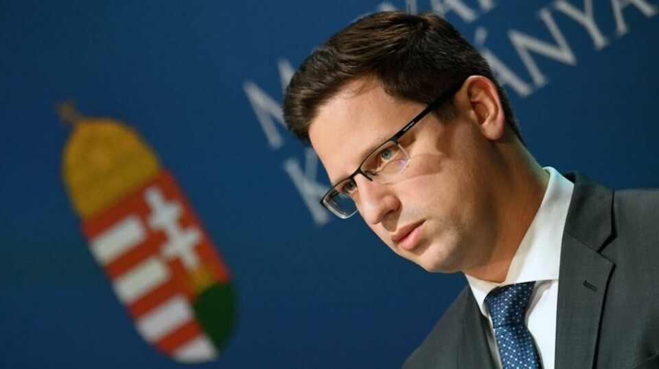 EØS-MIDLER: Statsråd Gergely Gulyás ved statsminister Viktor Orbáns kontor slår fast at ingen løsning er i sikte i strid med Norge om EØS-midler til landet. Han forklarer det med Norges kobling til George Soros-støttede organisasjoner.