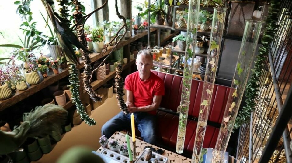 På sommeren, når skolen er slutt, er det helt kaotisk på Etcetera botaniske utskeielser m.m. – Da har jeg turistbusser og en femti-seksti biler utenfor her hele tiden, forteller Eide. Foto: Roger Grosvold
