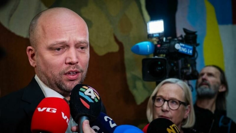 Også Senterpartiet hadde gruppemøte på Stortinget onsdag. I etterkant møtte partileder Trygve Slagsvold Vedum pressen sammen med parlamentarisk leder Marit Arnstad. Også Senterpartiet hadde gruppemøte på Stortinget onsdag. I etterkant møtte partileder Trygve Slagsvold Vedum pressen sammen med parlamentarisk leder Marit Arnstad. Foto: Ole Berg-Rusten / NTB
