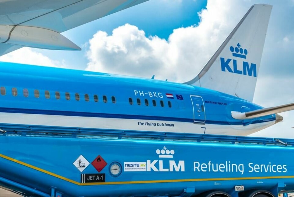 Foreløpig er det fortsatt såkalt SAF, i tillegg til vanlig JET a-1 flydrivstoff som gjelder i tankene hos KLM - i påvente av mer bærekraftige alternativer som hydrogen og elektrisitet. Foreløpig er det fortsatt såkalt SAF, i tillegg til vanlig JET a-1 flydrivstoff som gjelder i tankene hos KLM - i påvente av mer bærekraftige alternativer som hydrogen og elektrisitet. Foto: KLM
