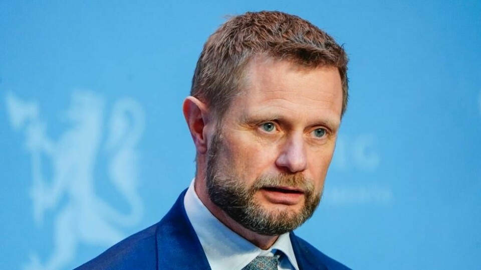 Helse- og omsorgsminister Bent Høie under onsdagens pressekonferanse om coronasituasjonen.